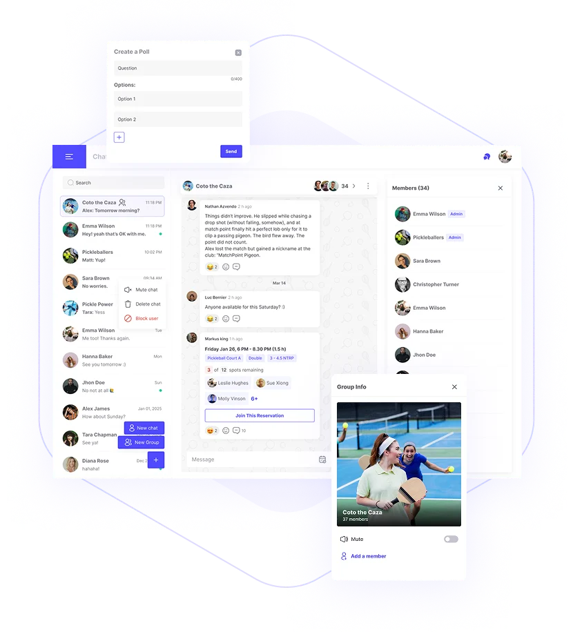 Member to Member & Group Chats